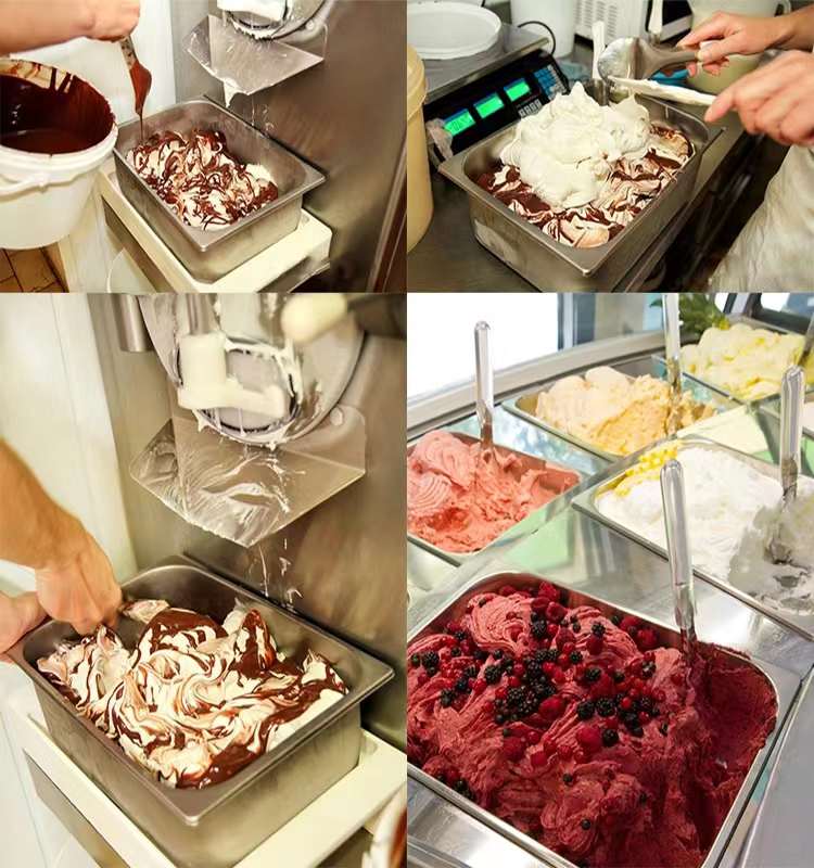 GOOPIKK Italian Commercial Vertical 40L/H Hard Ice Cream Machine Batch Freezer Gelato Ice Cream Machine