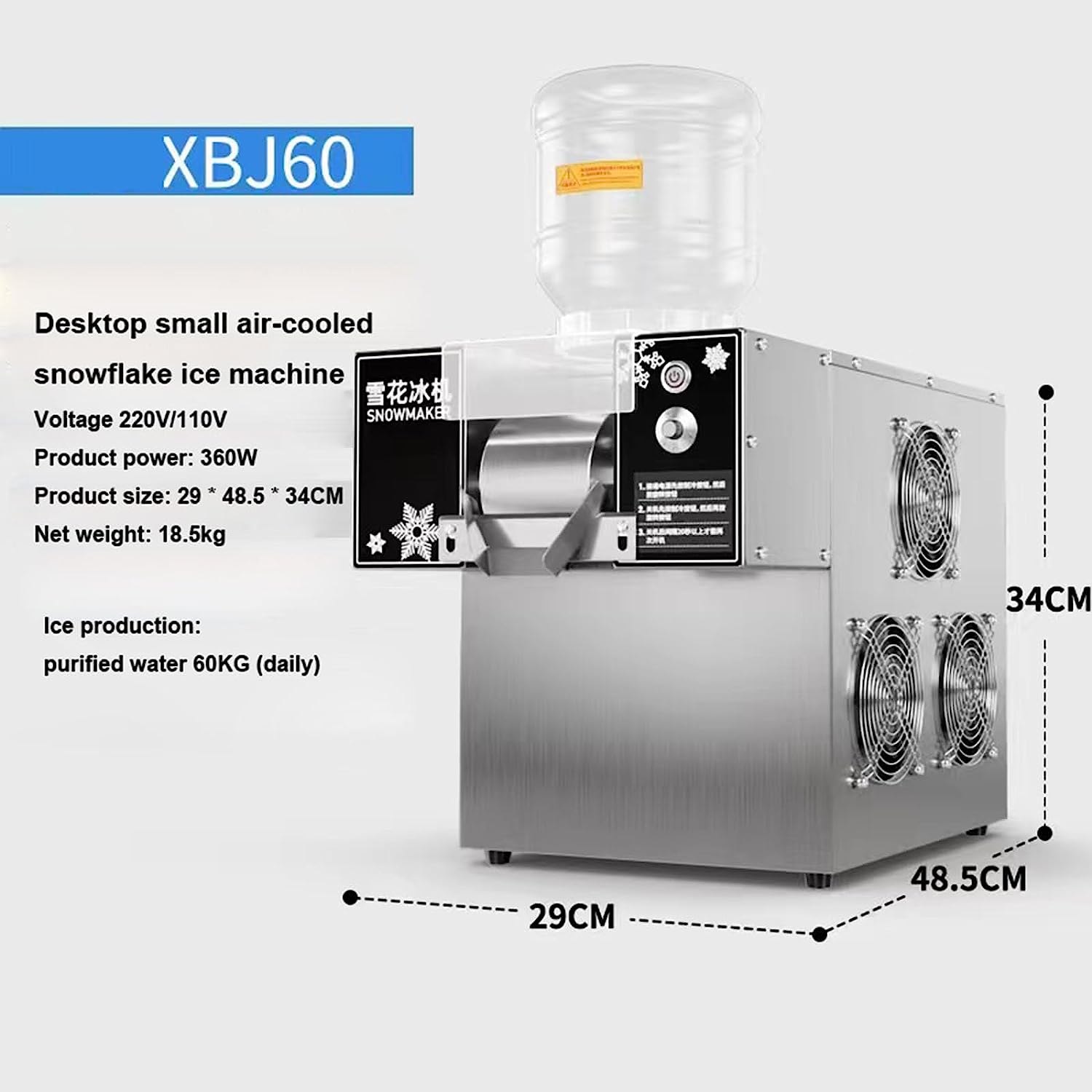 GOOPIKK Commercial Automatically ElectricIce Ice Shaving Shaved Machine Snowflake Ice Maker 110v Snowflake Machine For Party