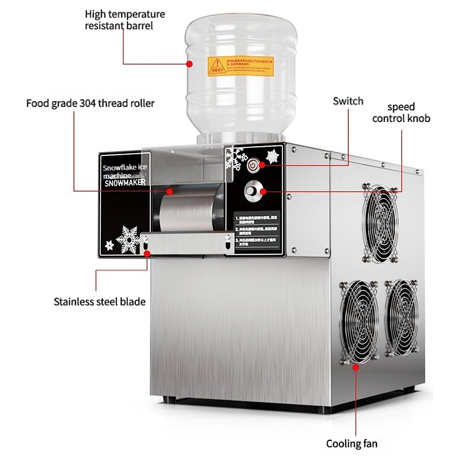 GOOPIKK Commercial Automatically ElectricIce Ice Shaving Shaved Machine Snowflake Ice Maker 110v Snowflake Machine For Party