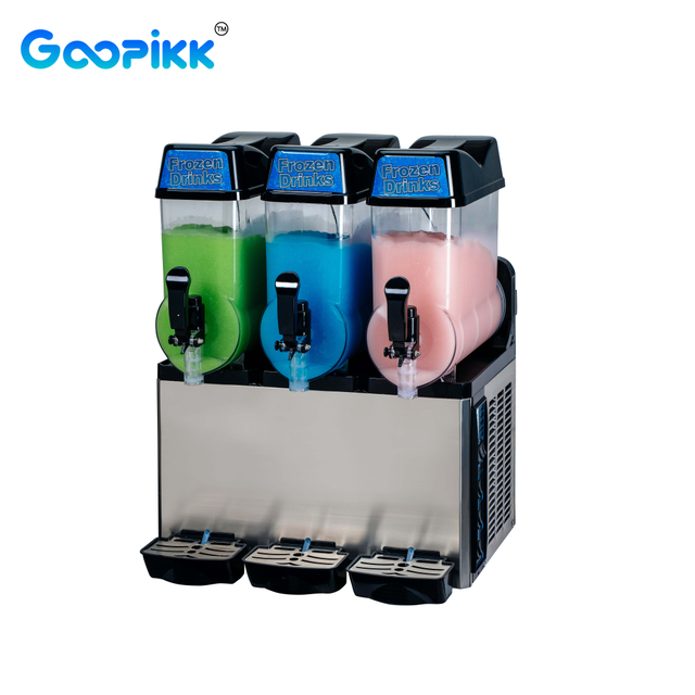 GOOPIKK 12LX3 BPA Free Tank Smoothie Frozen Drink Maker 800W Fast Cooling Smoothie Slushie Slush Machine For Food Truck