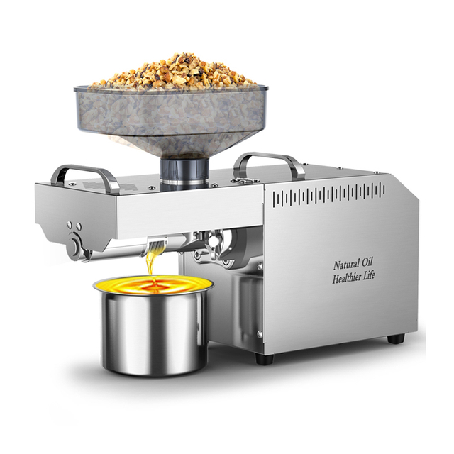GOOPIKK Oil Press Machine 700W Cold/Hot Press Automatic Oil Extractor Organic Oil Expeller Commercial Grade Stainless Steel Oil Press Machine