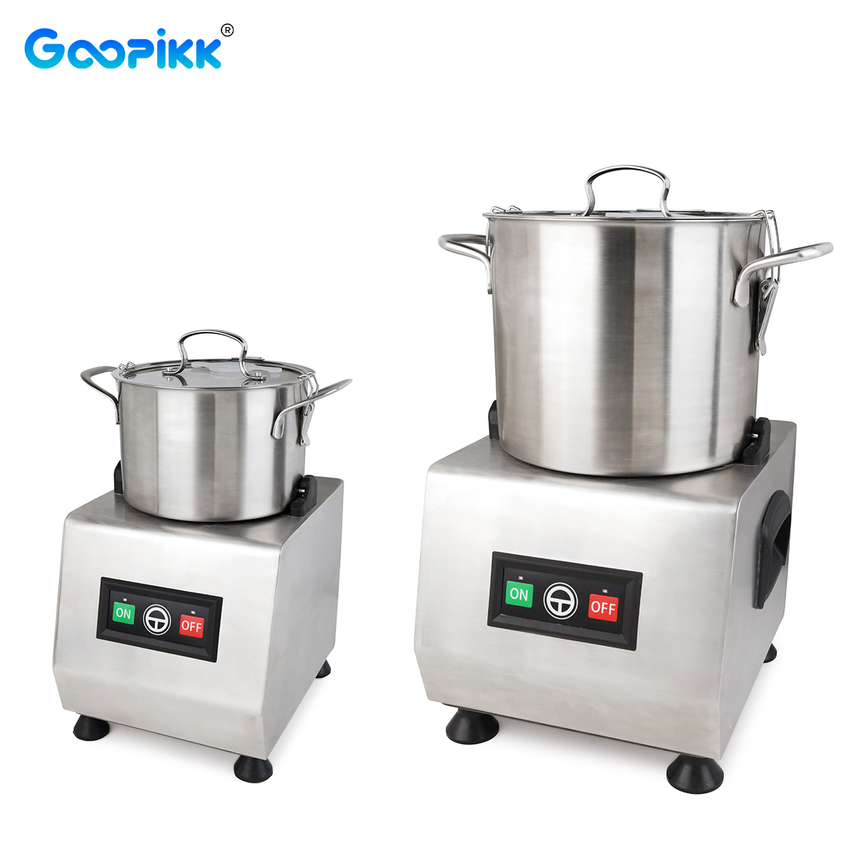 GOOPIKK Electric 304 Stainless Steel Large Capacity 3.17~19.02 Qt for Meat Fruit 1500RPM Transparent Lid Food Mixer Bowl Cutter