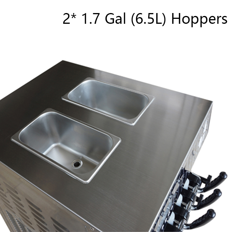 GOOPIKK Commercial Ice Cream Machine 25-28 Liters Per Hour Soft Serve with LED Display 3 Flavors Perfect for Restaurants Snack Bar, 2000W