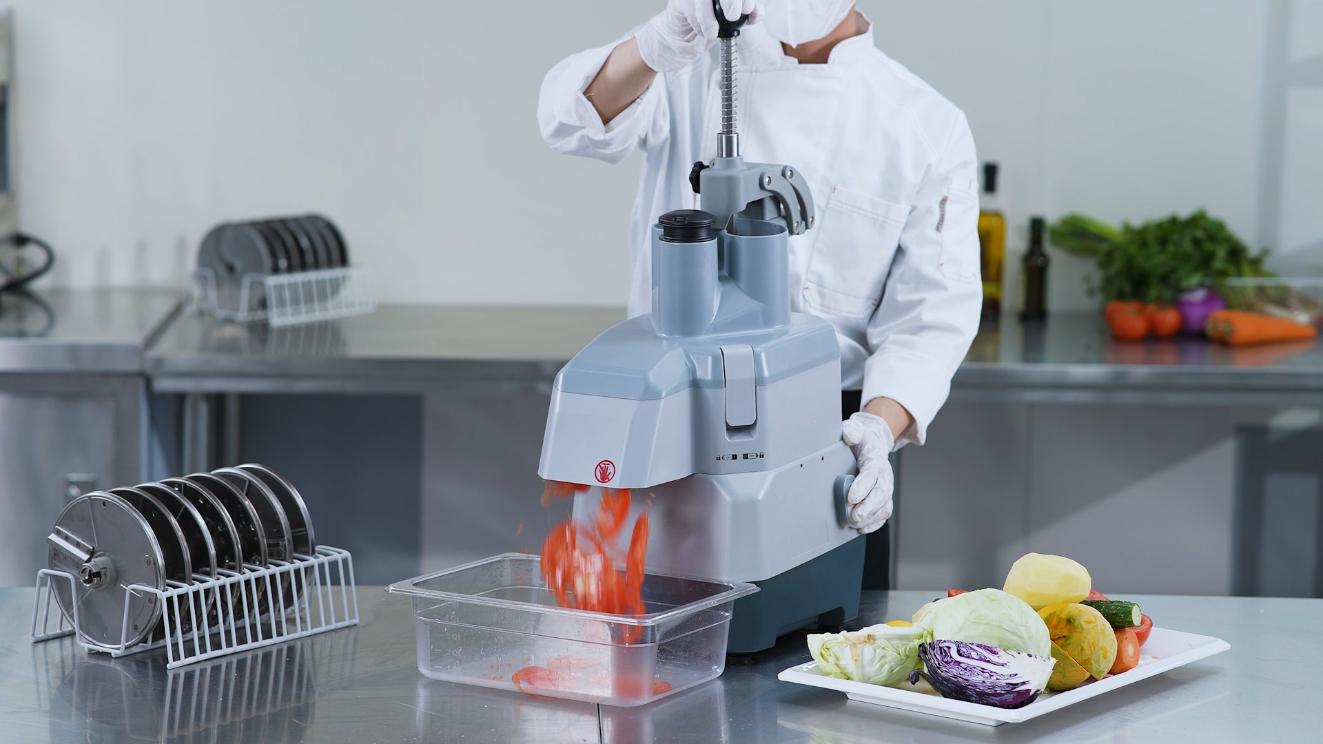 GOOPIKK Continuous Feed Compact Vegetable Cutter & Food Processor 2in1 Multifunctional Chopper for Onions Kombi-Kuchenmaschine