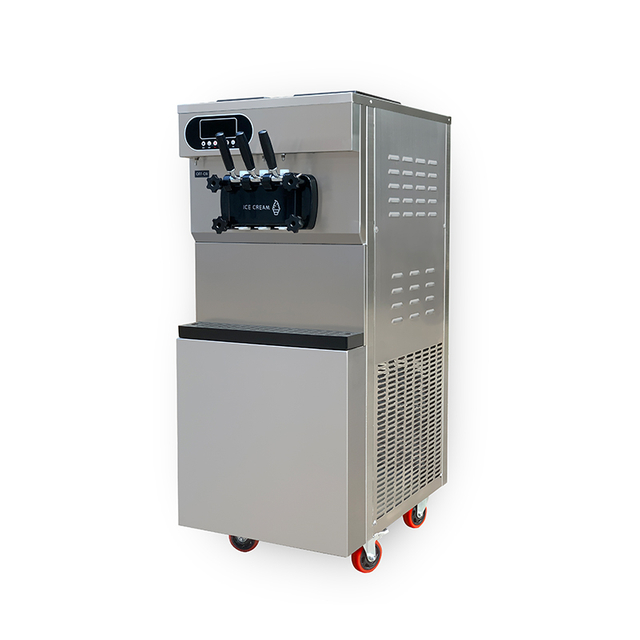 GOOPIKK Commercial Ice Cream Machine 25-28 Liters Per Hour Soft Serve with LED Display 3 Flavors Perfect for Restaurants Snack Bar, 2000W