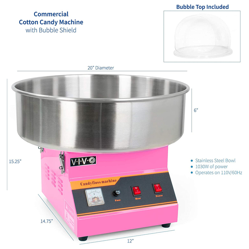 Commercial Automatic Cotton Candy Machine 1080W DIY Cotton Candy Maker Sugar Floss Machine for Kids