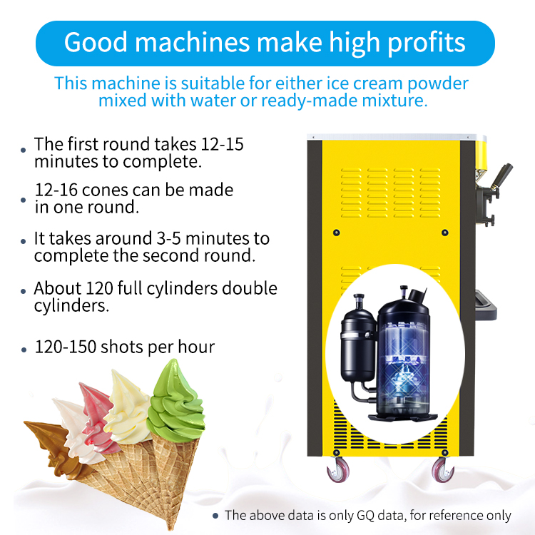 Summer Hot Sale 1800w Automatic Soft Serve Ice Cream Machine Vending Machine with Air Pump for Sale