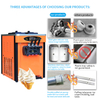 Portable Easy To Use Table Top Ice Cream Machine 2+1 Mixed Flavors Making Machines Ice Cream