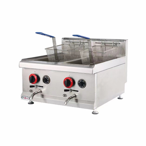 Stainless Steel American Style Gas Heating Fryer 2 Tanks 2 Basket GAS Deep Fryer Commercial Kitchen Equipment Use 28L