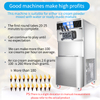 Large Capacity Commercial Ice Cream Maker 52L/H Automatic 3 Flavor Soft Serve Ice Cream Machine with Touch Screen