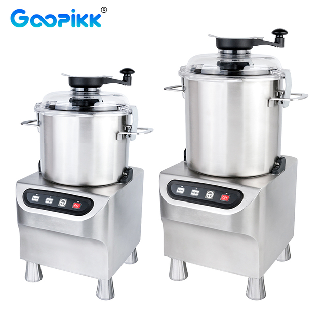 GOOPIKK Desktop Double Speed Vegetable Processor SS304 5L 8L 12L 18L Hummus Cutter Mixer Garlic Sauce Onion Nuts Bowl Cutter