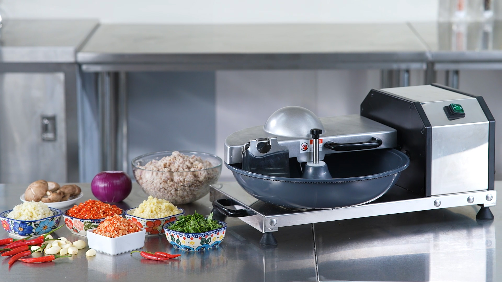 GOOPIKK 5L Commercial Food Cutter 250W Electric Meat & Vegetable Chopper for Restaurant Kitchen Safe & Easy To Clean (110V/220V)