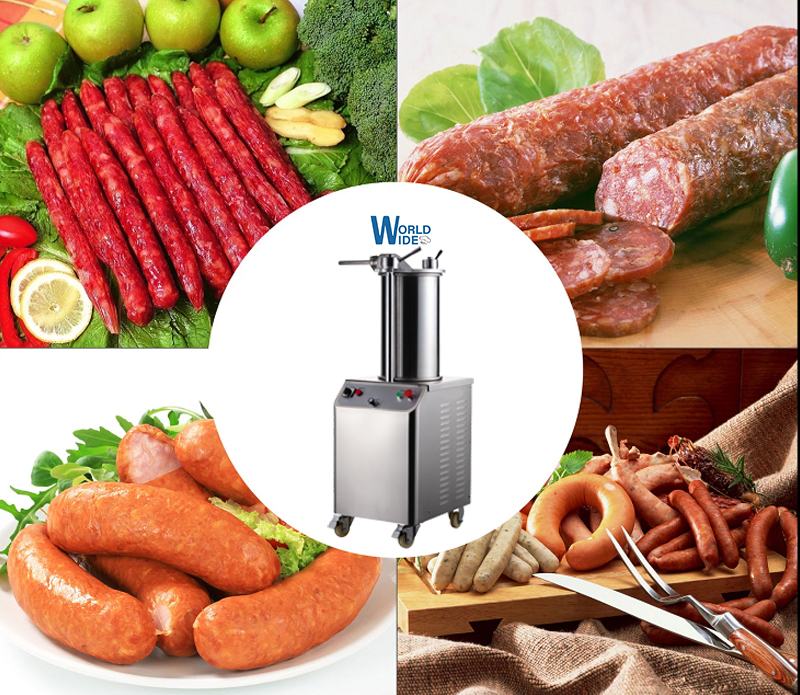 High Output 26L Hydraulic Water Pork Stuffer Hungarian 304 Stainless Steel Filler Russian Sausage Make Machine