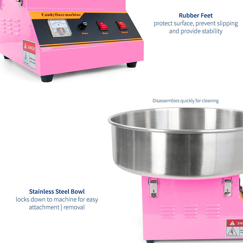 Commercial Automatic Cotton Candy Machine 1080W DIY Cotton Candy Maker Sugar Floss Machine for Kids