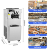 GOOPIKK Commercial Ice Cream Machine 28L Soft Serve Machine 3 Flavors Ice Cream Maker 2000W LCD Panel for Restaurants Snack Bar