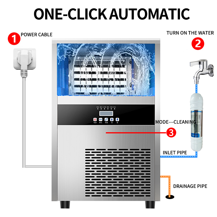 Factory Ice Cube Machine for 30kg 24h Commercial Small Maker Machine Cafe Stainless Steel Automatic Machine Factory Price