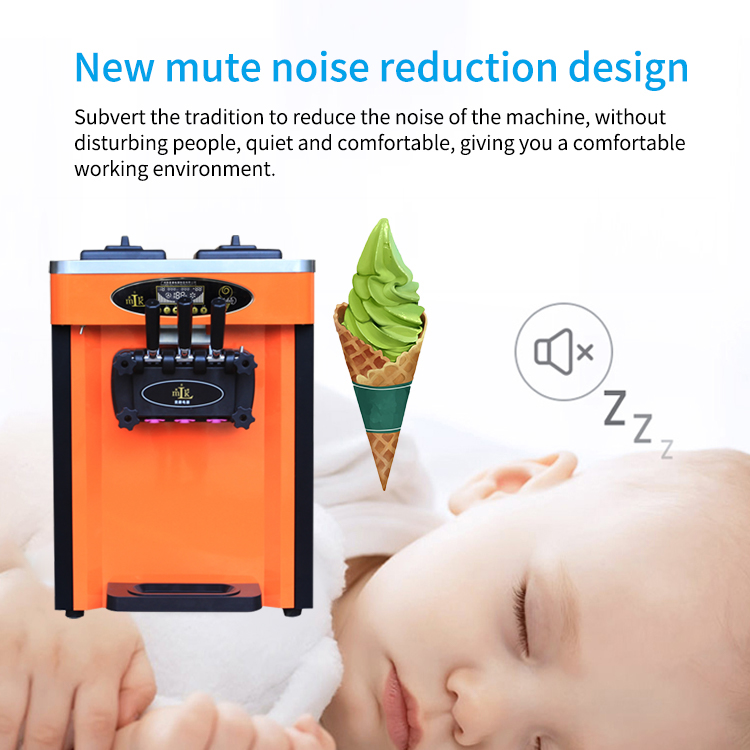 Portable Easy To Use Table Top Ice Cream Machine 2+1 Mixed Flavors Making Machines Ice Cream