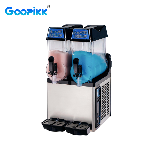 12LX2 Tanks Commercial Slush Machine Commercial Slushy Machine Stainless Steel Margarita Machines for Cafes Restaurants Bars