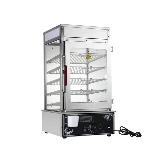 GOOPIKK 110V Commercial Pizza Food Steamer 5 Layers Display 1200w Electric Warming Showcase 30-110 Temperature Range for Buffet