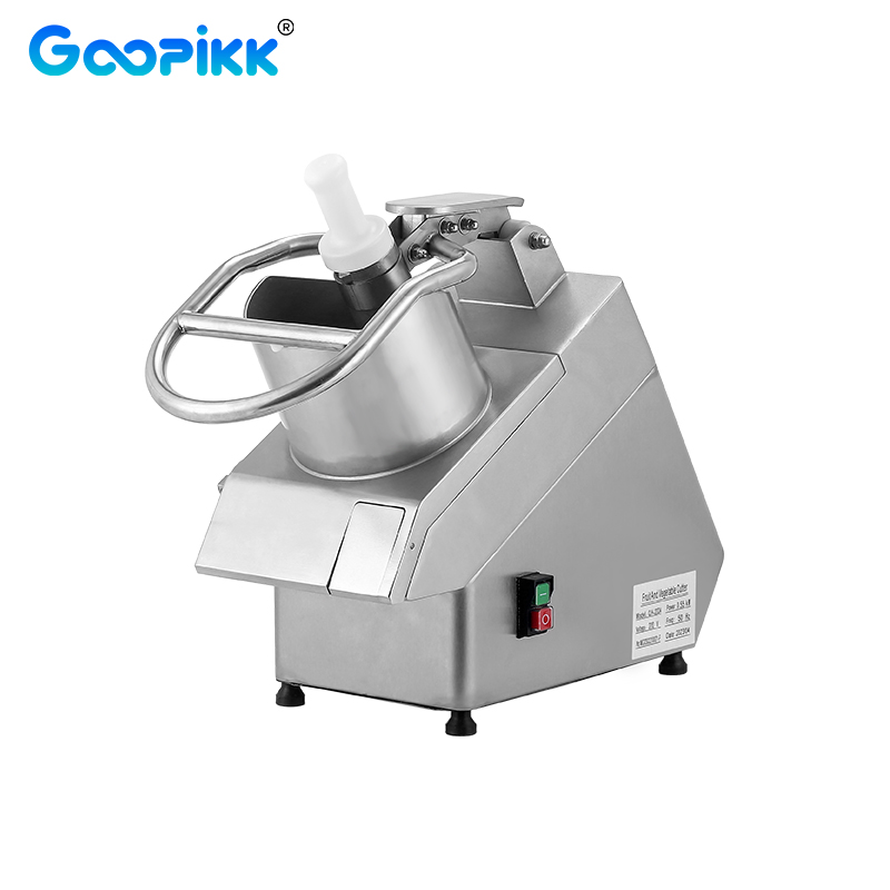 GOOPIKK 110V Commercial Food Processor 2 Feeding Holes 750w Vegetable Slicer Multifunctional Automatic Cutter for Cheese Grating