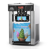 GOOPIKK Commercial Ice Cream Maker 20-28L/H Yield 1850W Countertop 3 Flavor Soft Serve Machine Frozen Yogurt Maker for Snack Bar