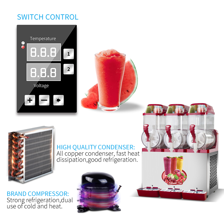 110v 220v Big Capacity Slush Machine Frozen Drink Slushie Machine Commercial Slush Machine with Spare Parts