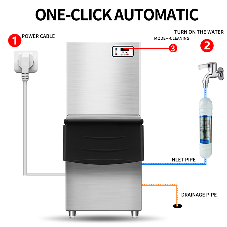 Factory Stainless Steel Counter Ice Machine 500KG Per Day Commercial Cube Machine Restaurant Bar Vertical Ice Maker Machine
