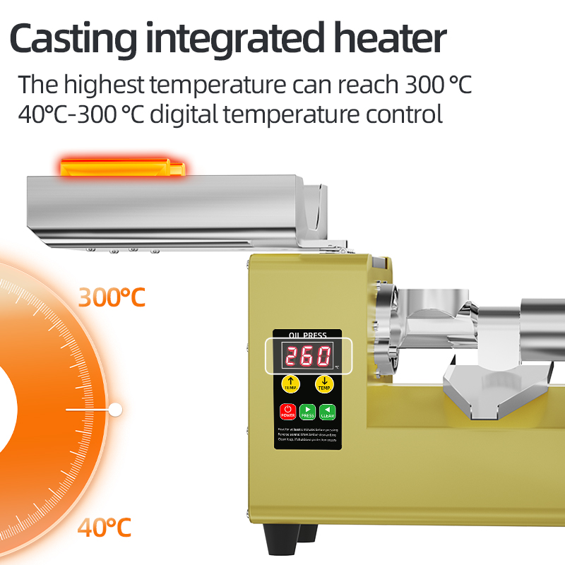 GOOPIKK 2025 New 1100W Home Oil Press Machine, 5-9kg/h Cold/Hot Press, Side Oil Outlet, Custom Colors, for Peanut/Sesame/Almond