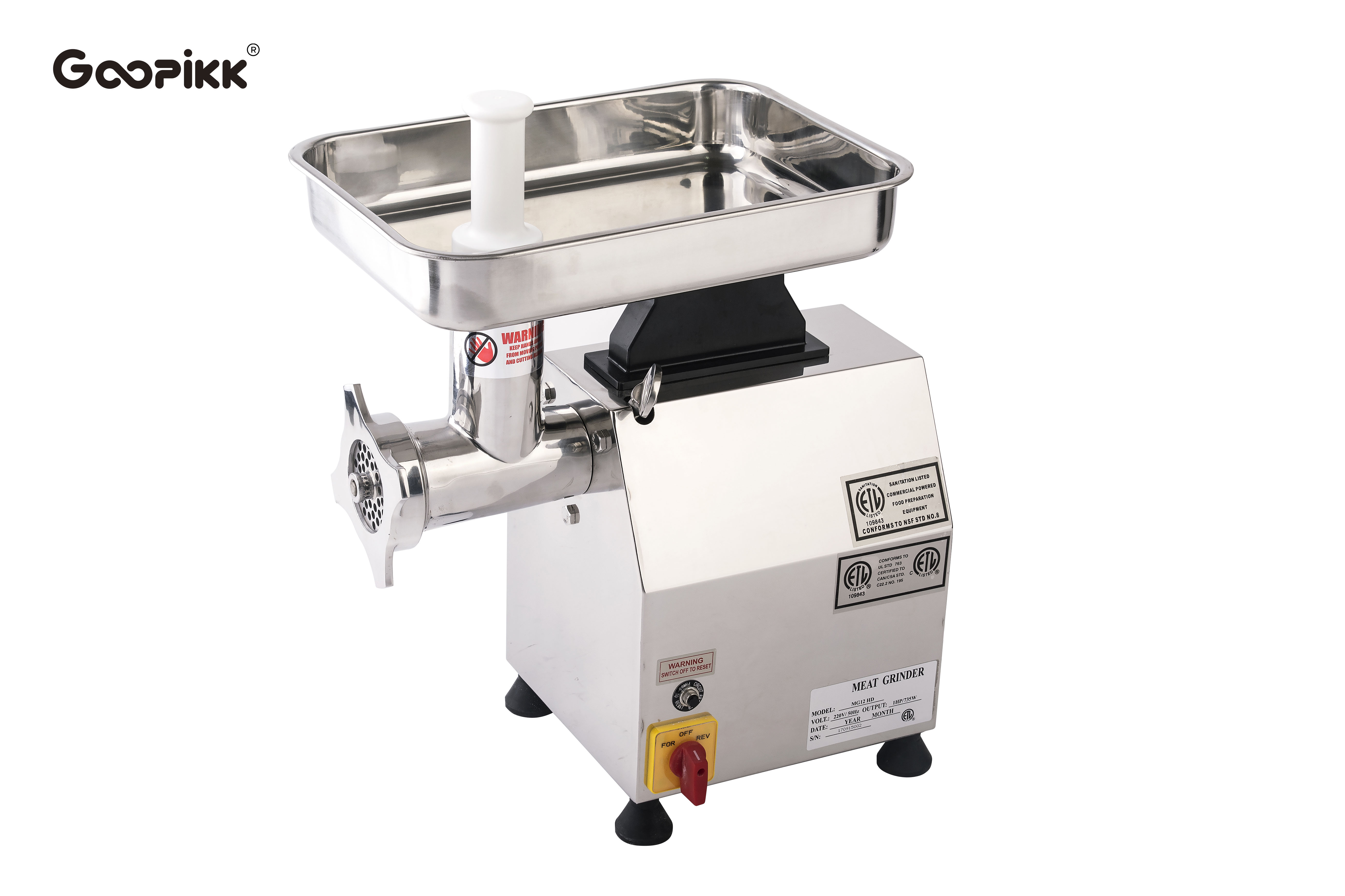 GOOPIKK 2026 Multifunctional Efficient Electric Meat Grinder Machine Commercial Use Stainless Steel High Productivity Portable