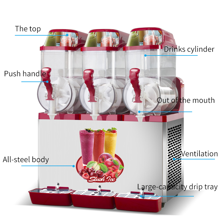 110v 220v Big Capacity Slush Machine Frozen Drink Slushie Machine Commercial Slush Machine with Spare Parts